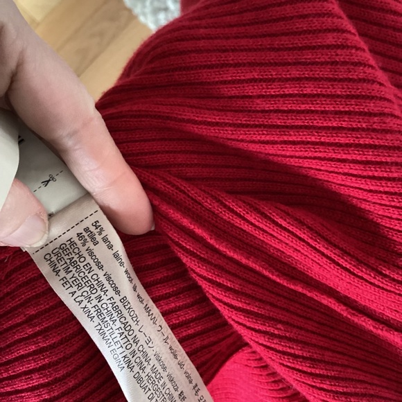 Massimo Dutti Wool Blend Cardigan Red Size Small - Picture 9 of 12